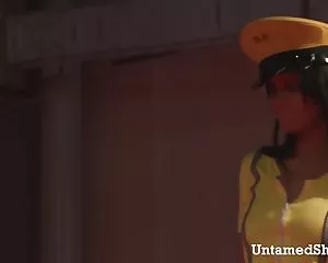 Kåt brunett strippa onanerar på scenen